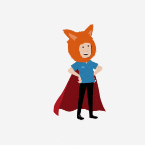 Fox in superhero pose